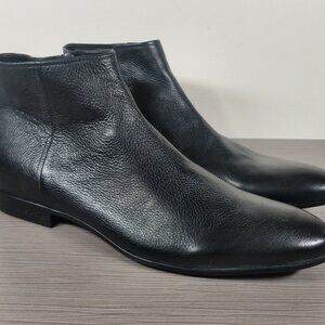 Kenneth Cole New York Mix Leather Zip Ankle Boots, Black, Mens Size 12 US / 46